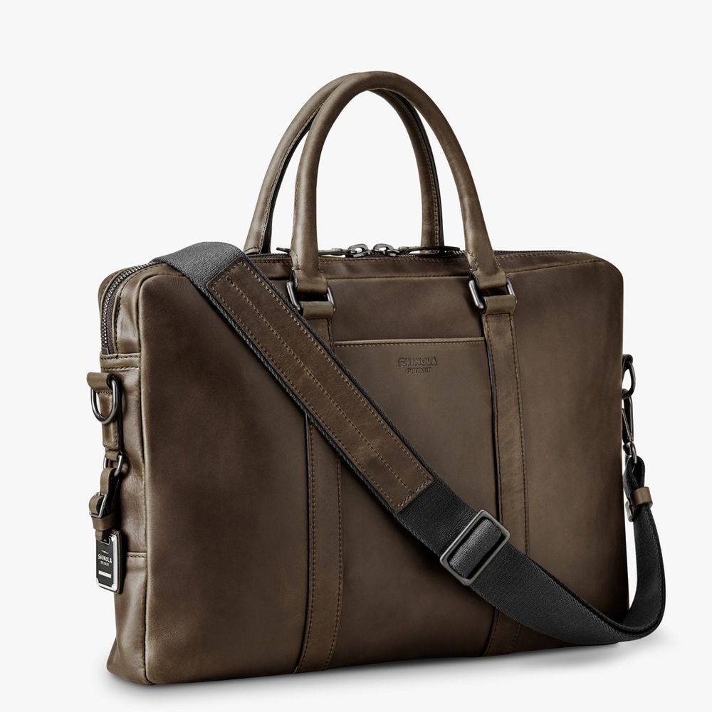Shinola Computer Brief Signature Leather NEW